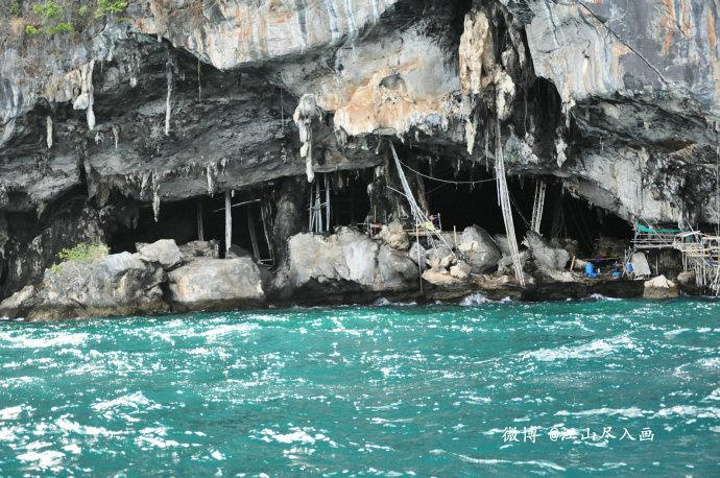 "...壁之间，常能看到这样构造神秘而复杂的岩洞，这是安达曼海域著名的燕窝洞（Viking cave）_维京洞穴"的评论图片