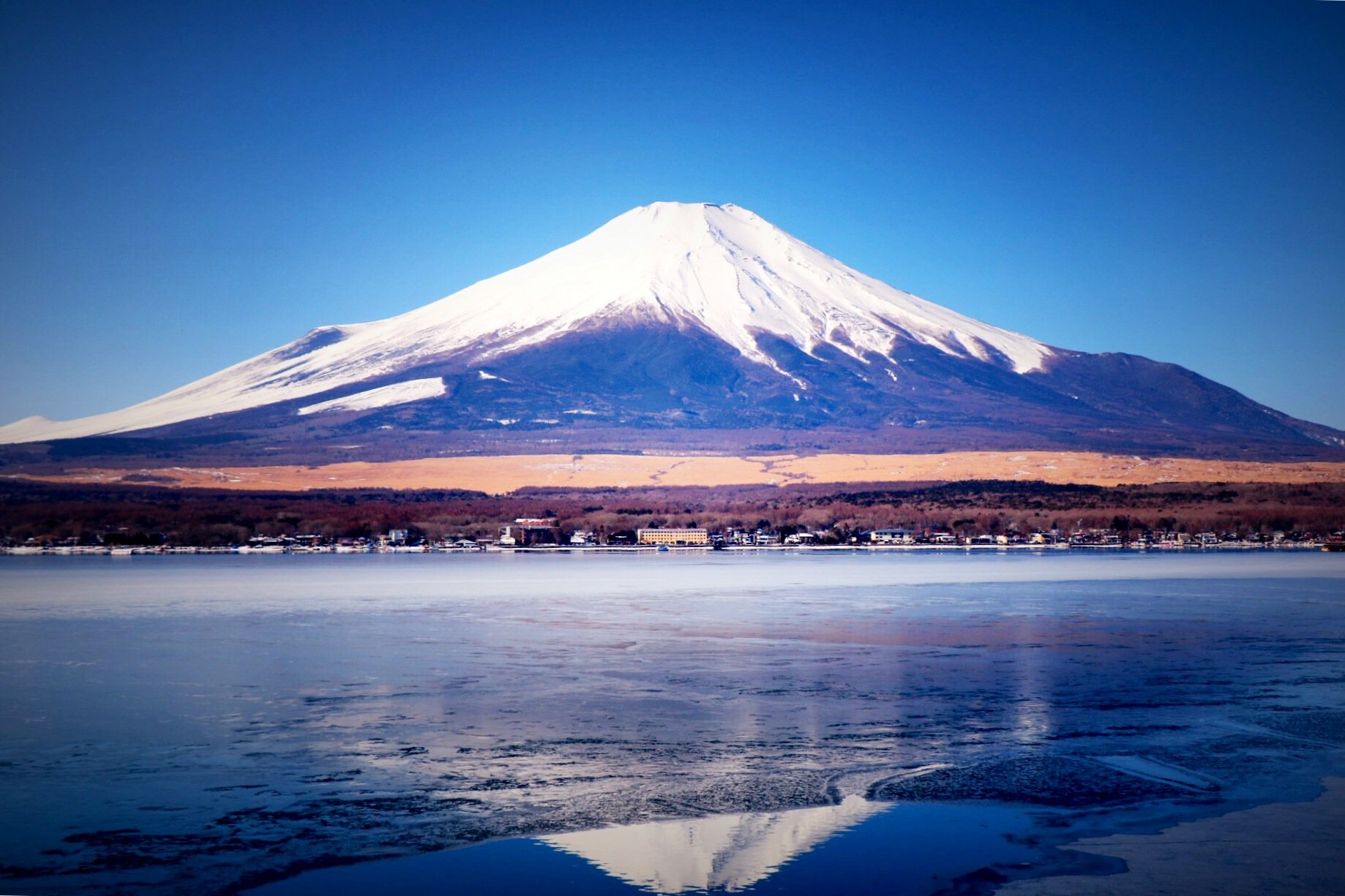 司机热心的带我们来到富士山最佳观赏位置——河口湖.
