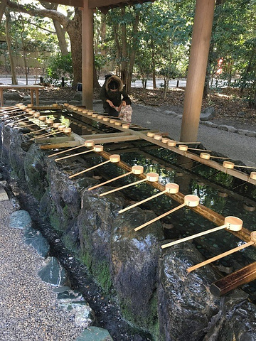 各个神社寺庙内都有这种池子--御手洗,让参拜求