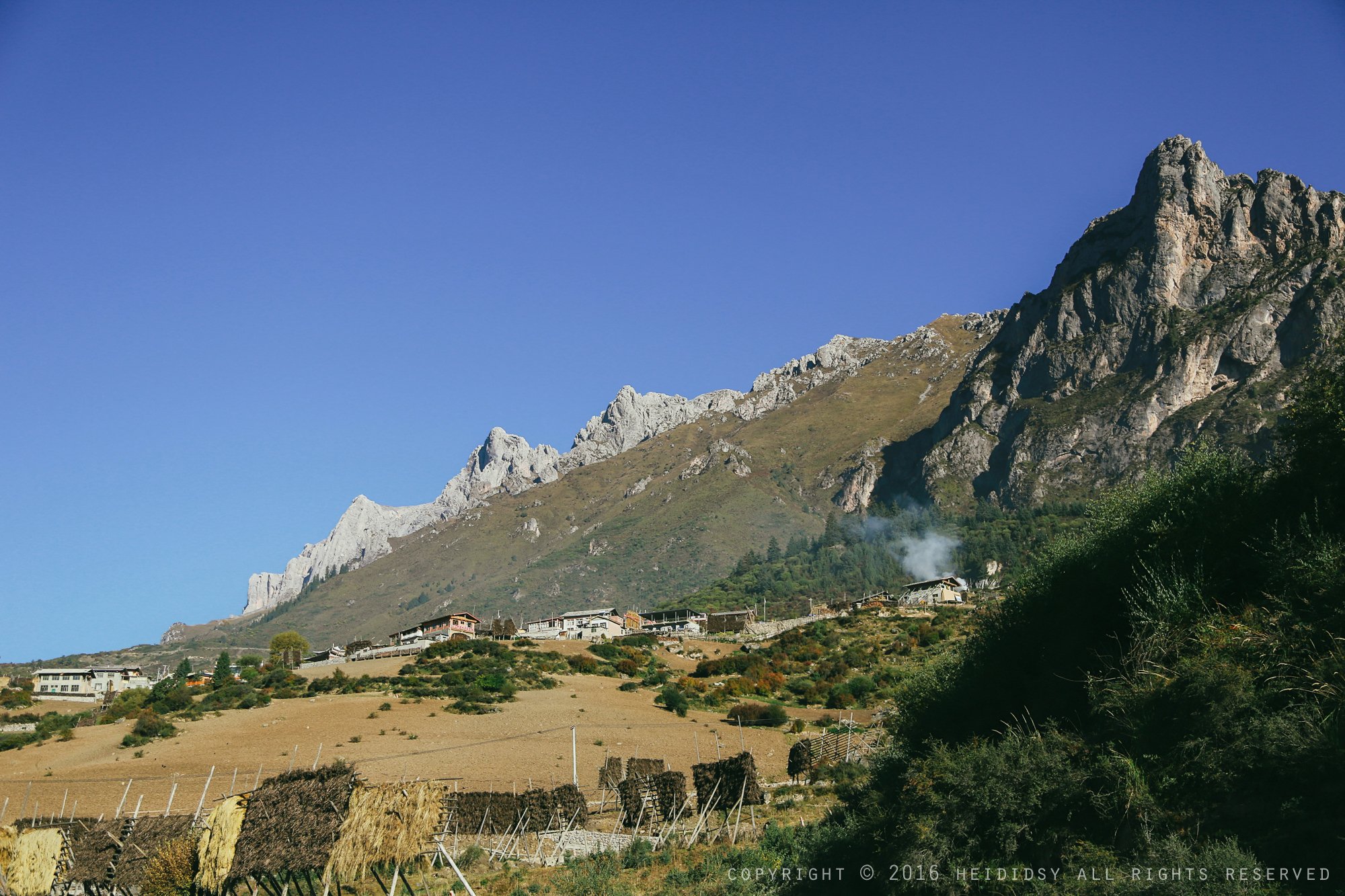 不知不覺也是走了挺遠,回頭又望了一眼遠處美麗的晨霧山景.