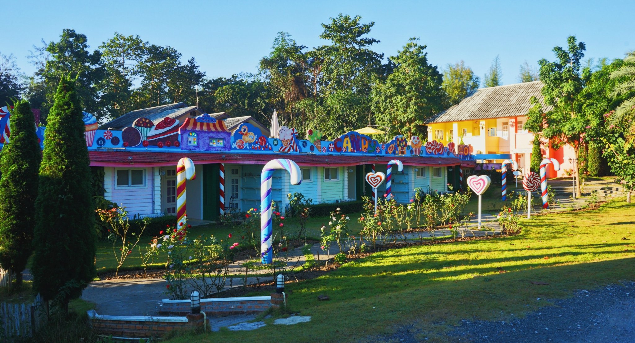 大风车倒立小屋所以一大早就有大巴来接,三个人坐9座的大巴真的很爽