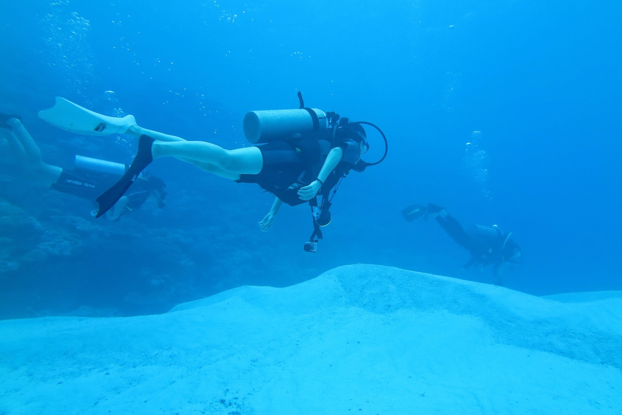 因此在乌龙水道潜水如果顺着水流方向飘就完全不需要用力,你只要保持