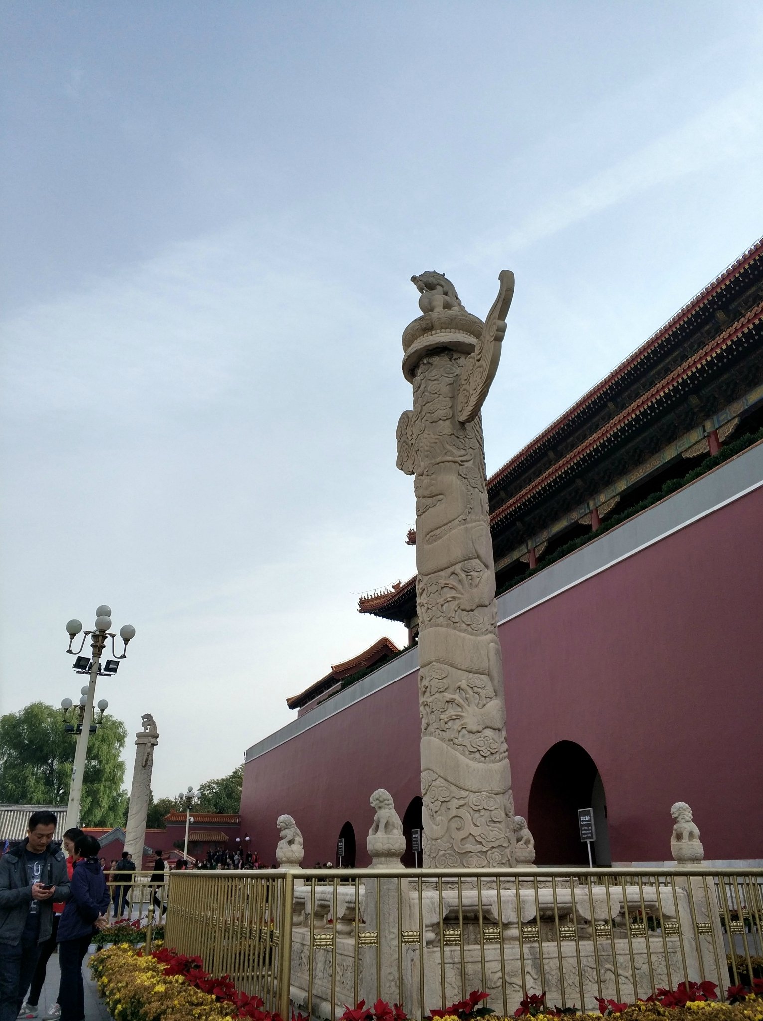 城楼上向北眺望故宫城楼上向南人民英雄纪念碑剧场出来开始今天的重点