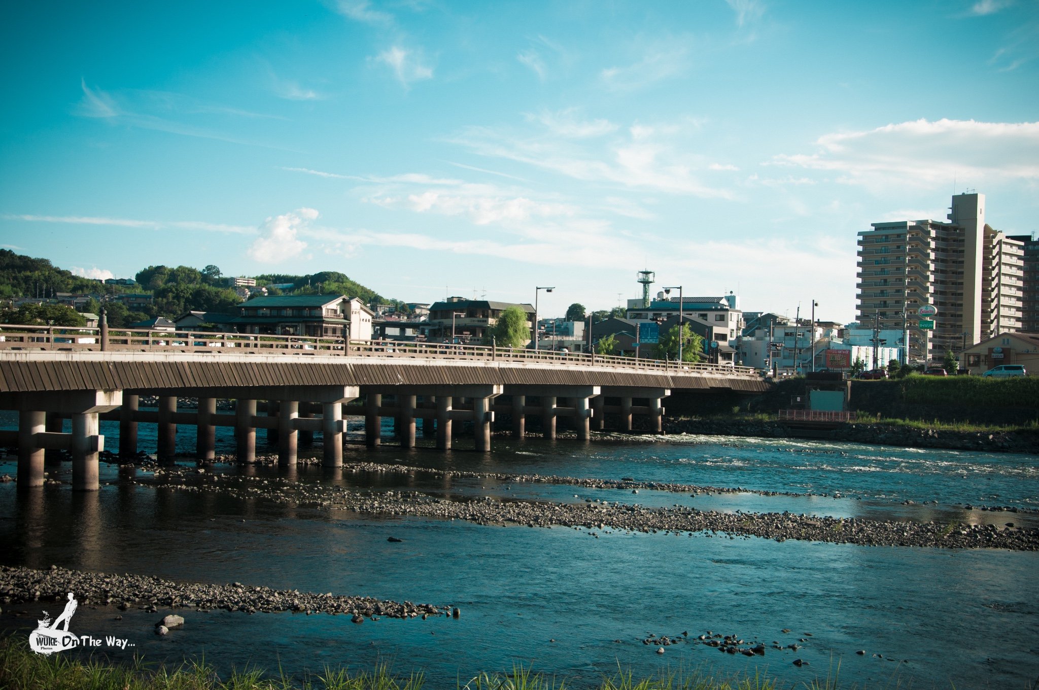 夫人今天被晒热怕了,决定在宇治川边等我. 放我一个人浪荡宇治古城.