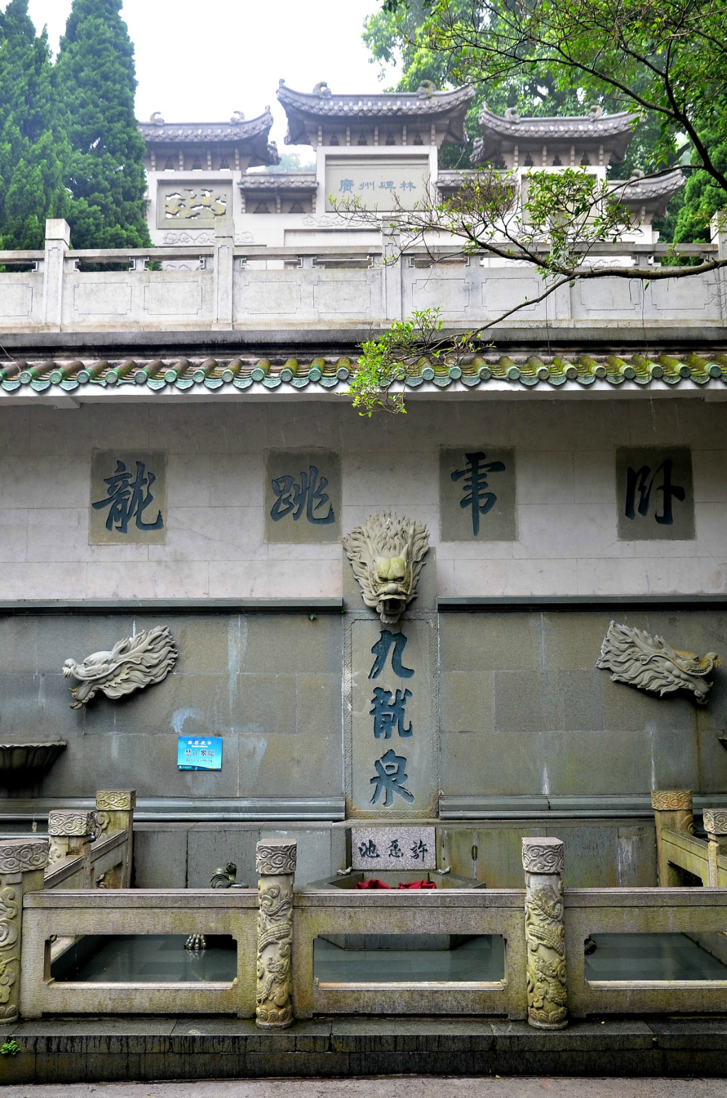 九龙泉位于白云山顶公园的中心部位.