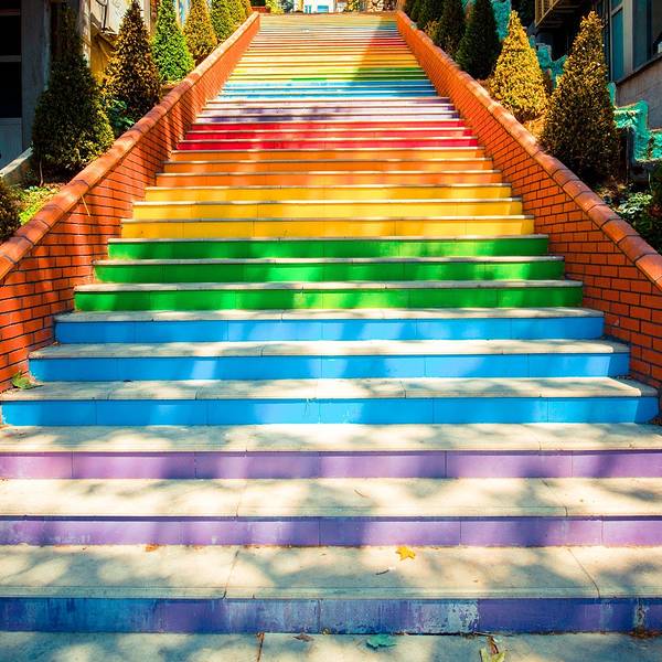 明星级凹造型胜地,彩虹阶梯,燃鹅为了你们有一张纯净的图,我都木有站