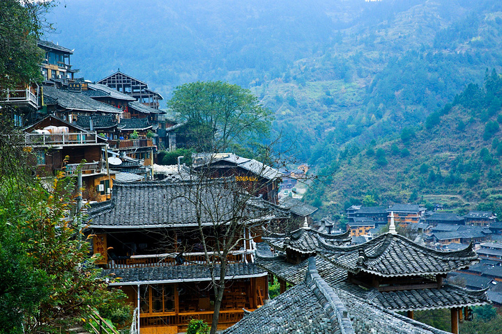 依山而建的一栋栋建筑,美轮美奂_西江千户苗寨"的评论图片