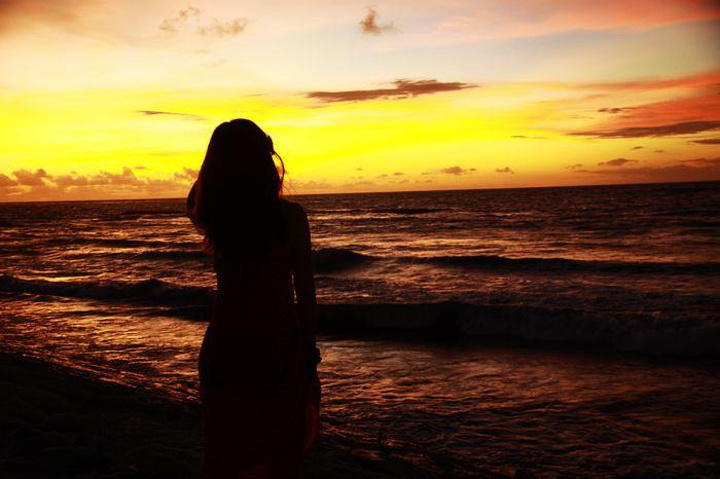 巴厘岛最美好的一天.夕阳中也留下我的身影,夕阳无限好,只是近黄昏.