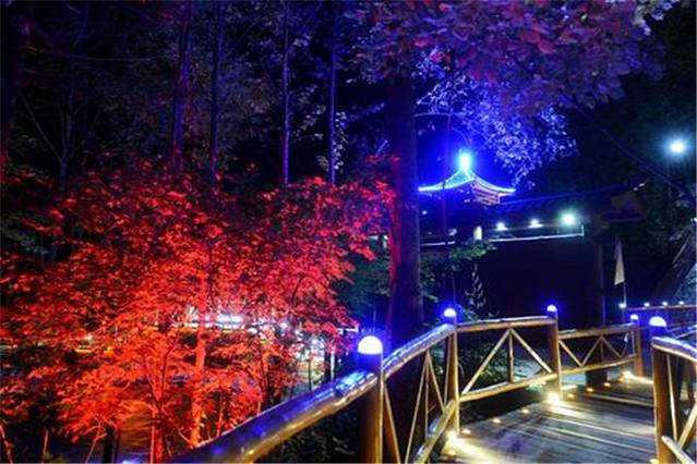 长白山大戏台河夜景游