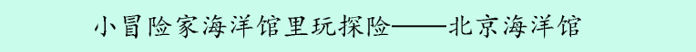 小冒险家海洋馆里玩探险——北京海洋馆