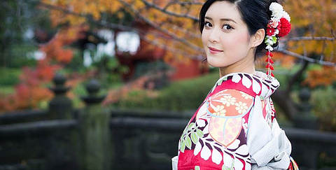 日本东京浅草寺八重和服