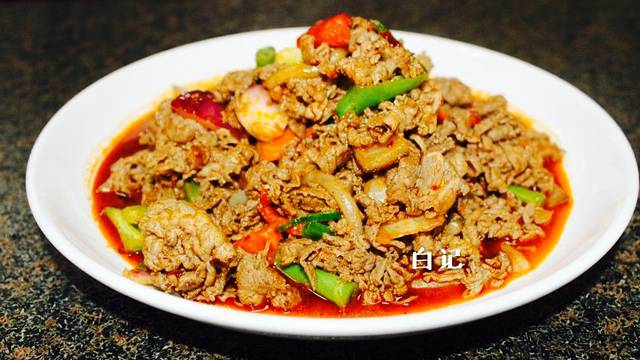 白记爆炒牛犊肉羊羔肉·清真