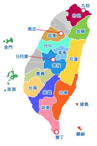 附:台湾区域分布图
