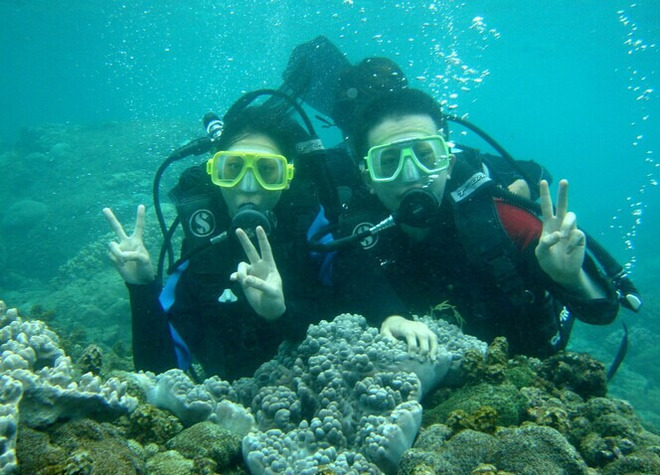 三亚蜈支洲皇后湾海域和大东海海域精品深海户外潜水一日游